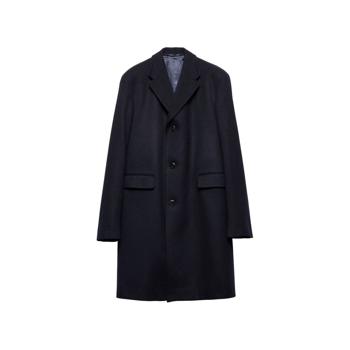 Prada Prada Black Wool Coat With Single-Breasted Design