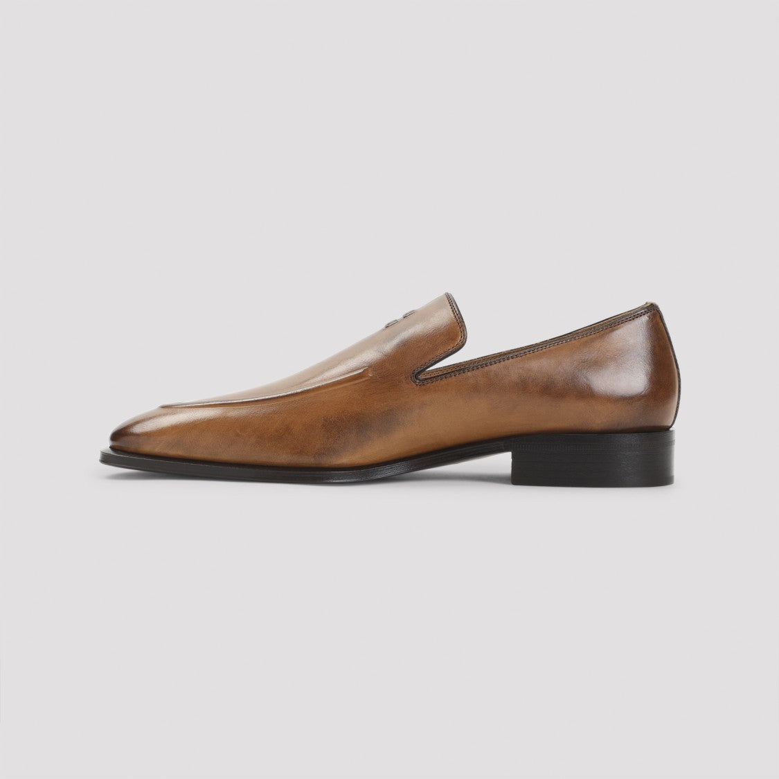 Miu Miu Brown Calf Leather Loafers With Polished Finish