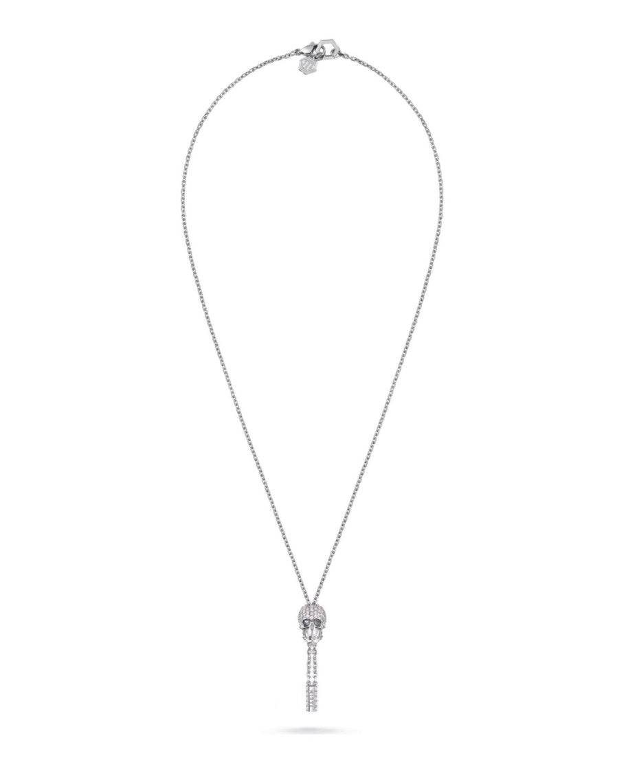 Philipp Plein Sliding $Kull Crystal Cable Chain Necklace