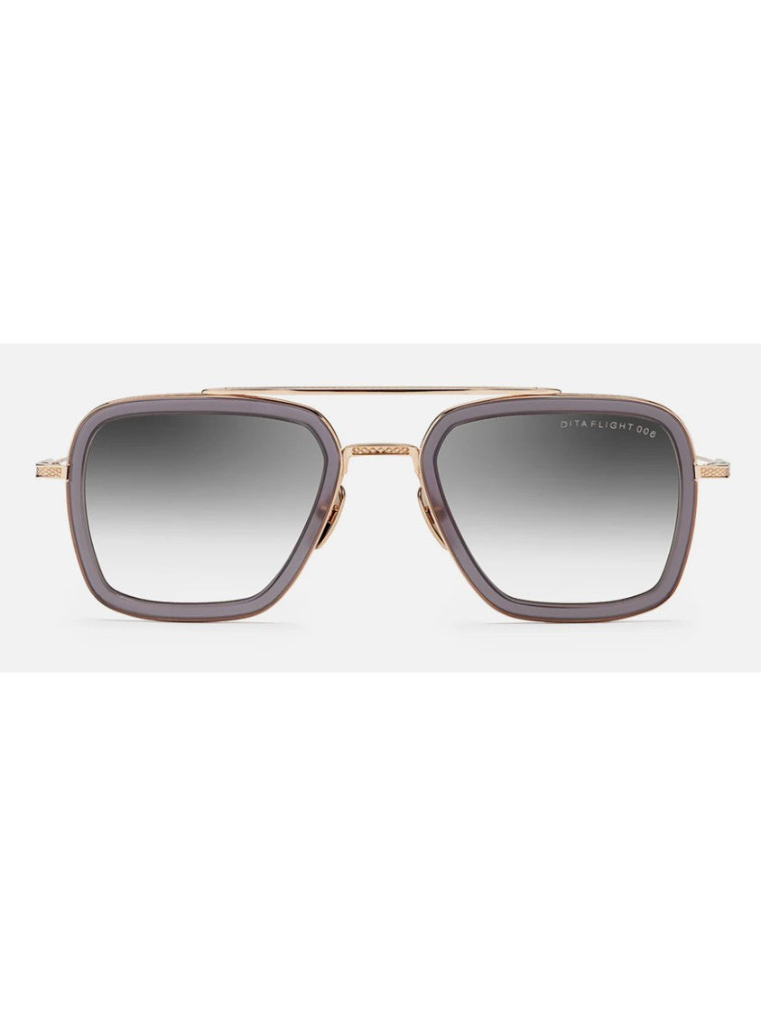 Dita Square Frame Metallic Flight Sunglasses