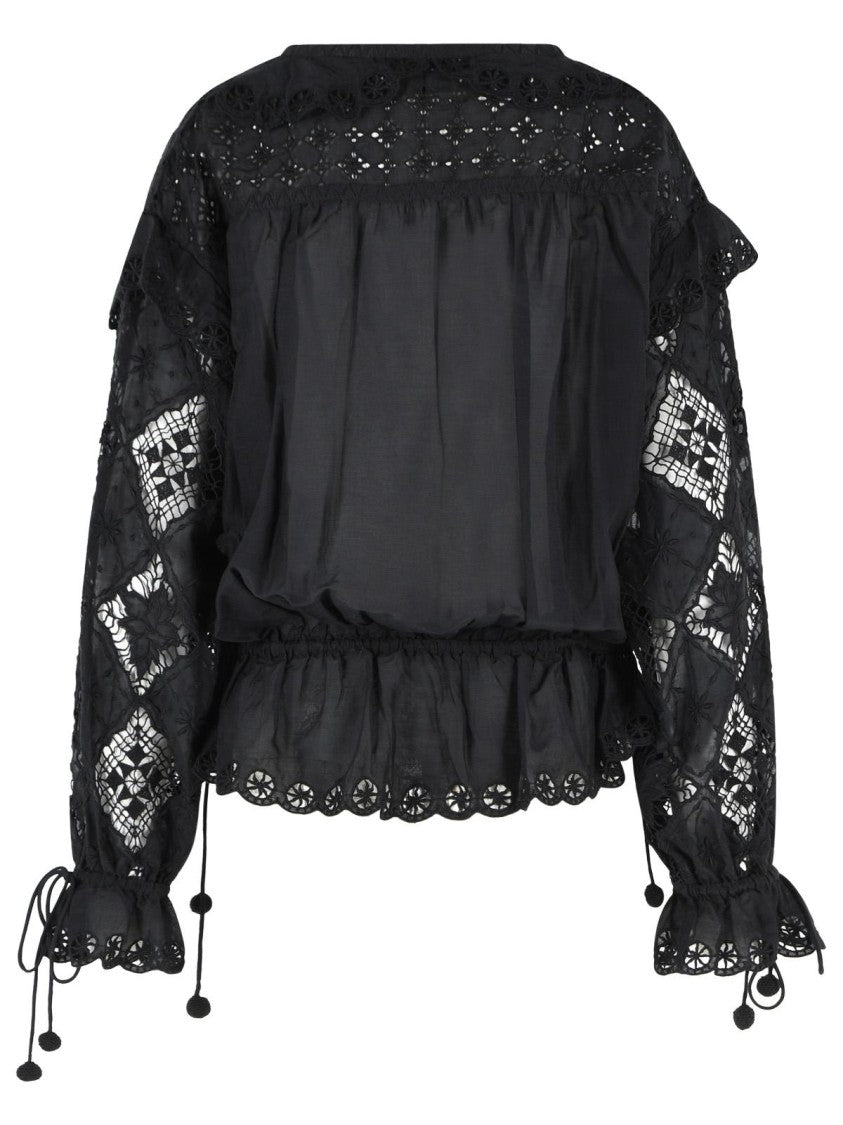 Isabel Marant 'Nowana' Black Cotton Blouse