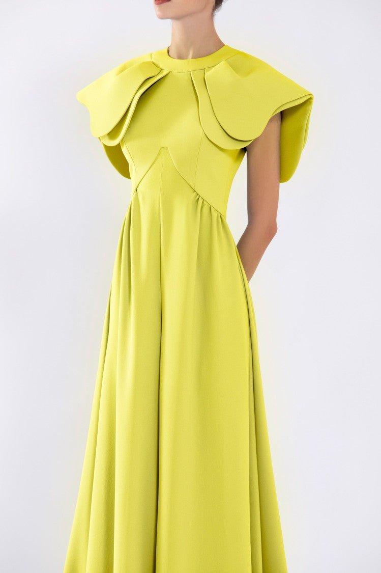 Saiid Kobeisy Crepe Jumpsuit, With Back Overskirt