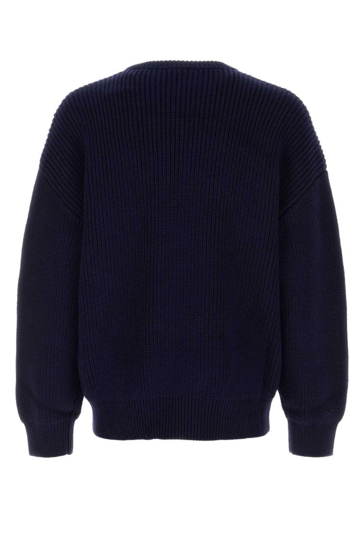 Marine Serre Navy Blue Wool Sweater