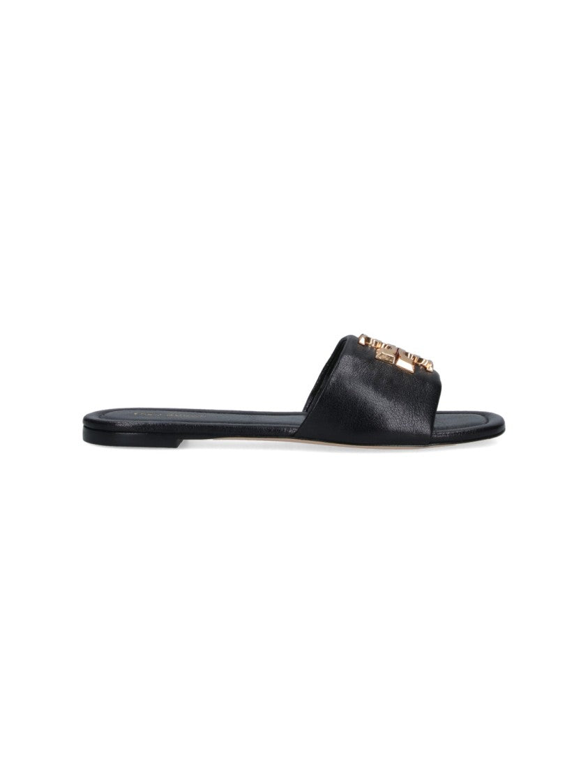 Tory Burch Black Eleanor Slip-On Slide Sandals