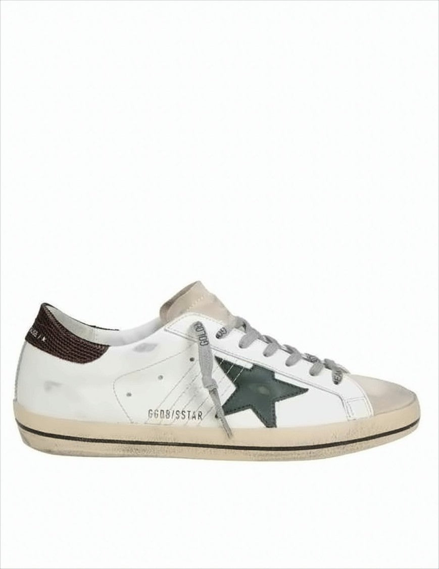 Golden Goose Low-Top Vintage Leather Sneakers With Distressed Detailing
