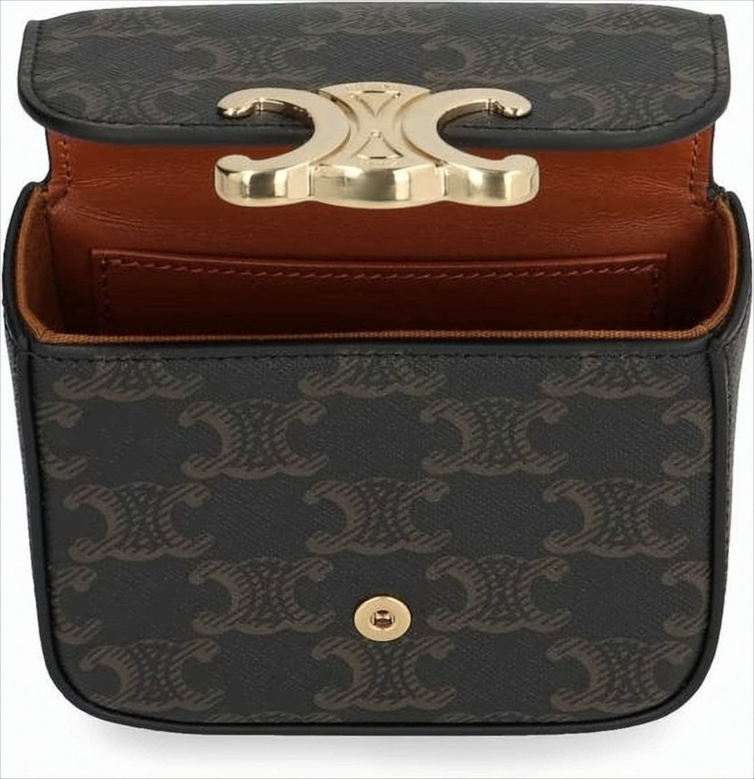 Celine Structured Rectangular Shoulder Bag With Gold-Tone Clasp