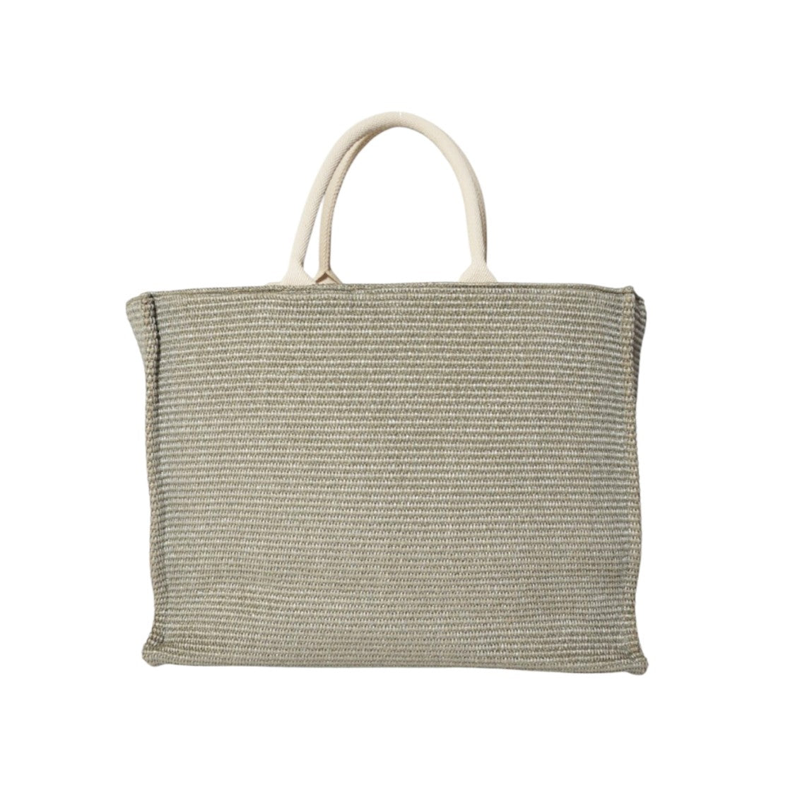 Marni Large Tote Bag In Green Raffia Effect Fabric