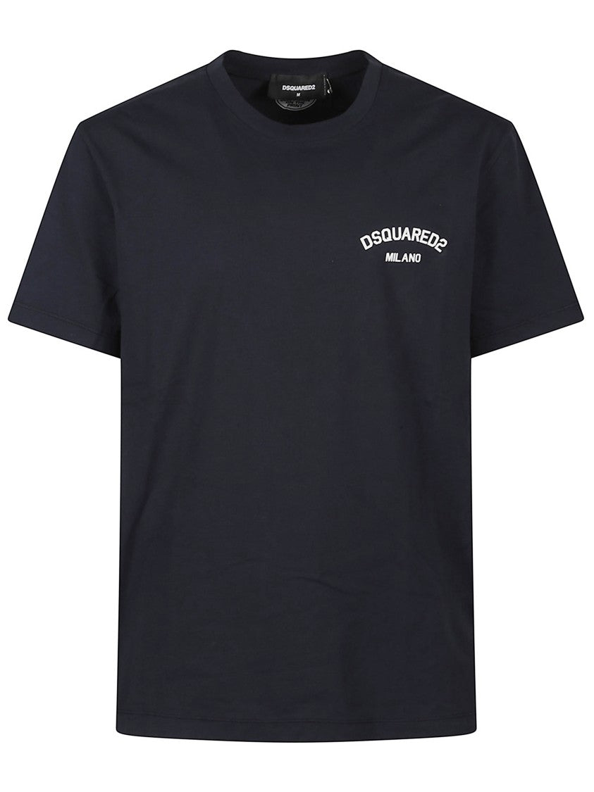 Dsquared2 Versatile Black Cotton T-Shirt With Logo Print