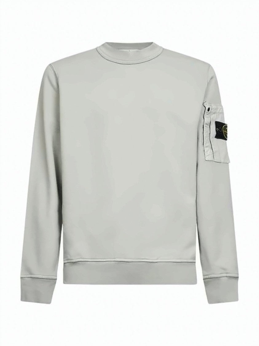 Stone Island Long-Sleeve Minimalist Sweatshirt With Iconic Patch Pocket