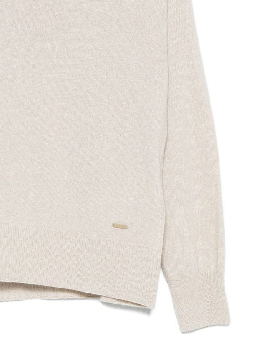 Woolrich Beige Relaxed Fit Sweater With Ribbed Details