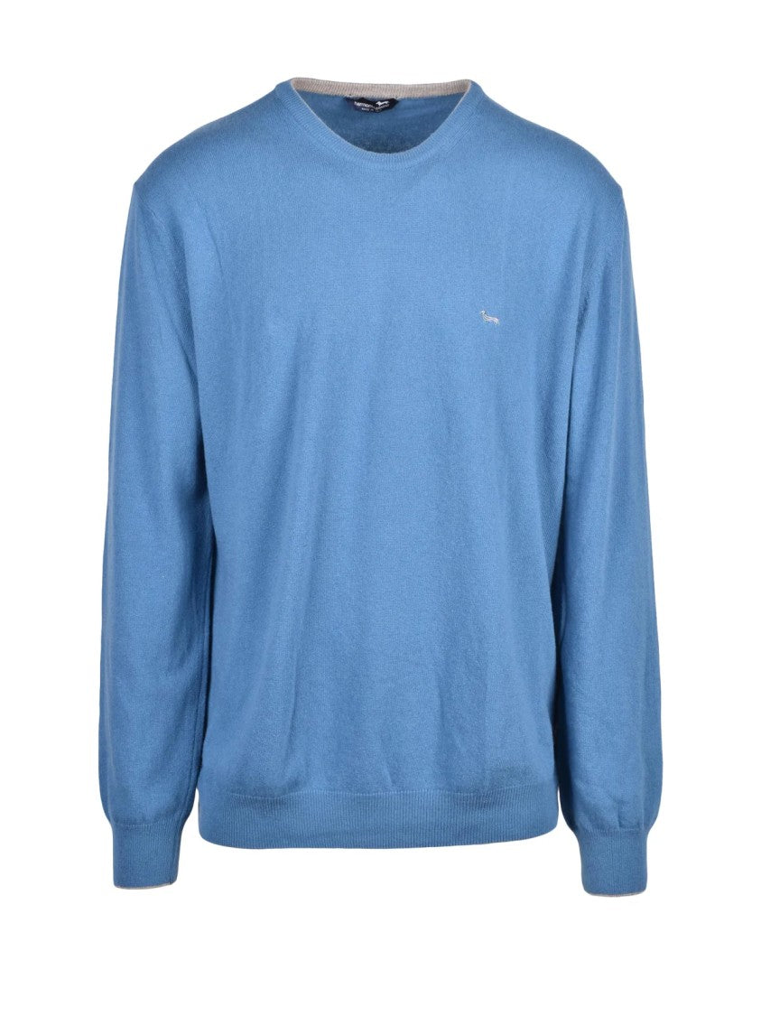 Harmont&Blaine Light Blue Wool-Viscose Crewneck Sweater