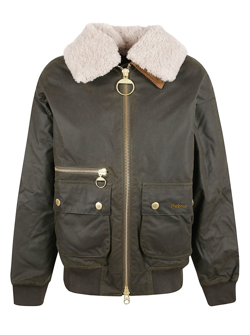 Barbour Maxine Oversized Bomber Jacket With Teddy Collar