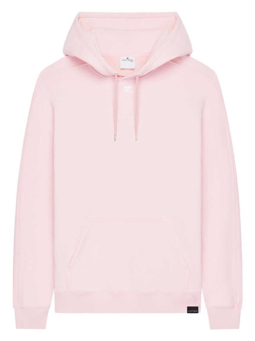 Courrèges Pink Silk And Nylon Knit Hoodies