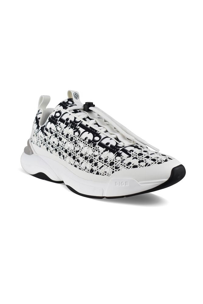 Dior Oblique Print Low-Top Sneakers With Cannage Inserts