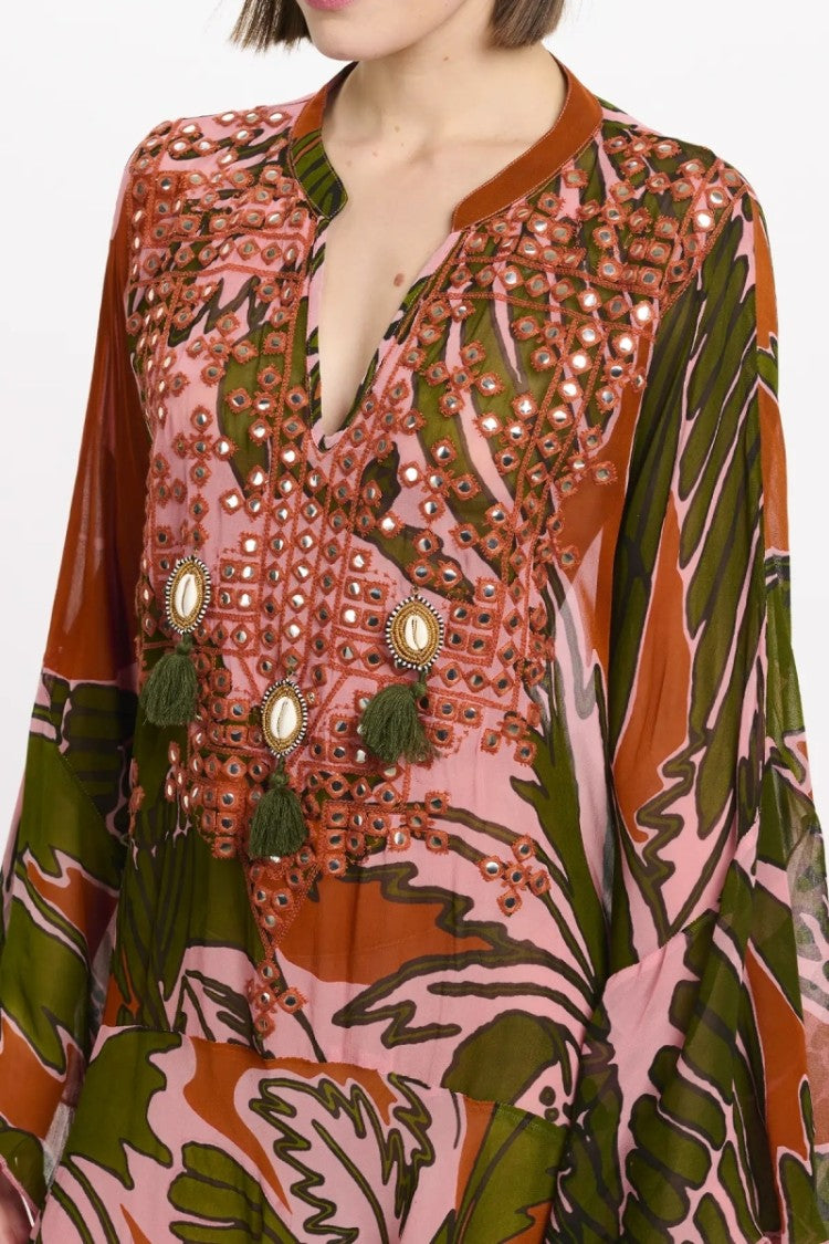 Miss June Anaya Short Kaftan Pink