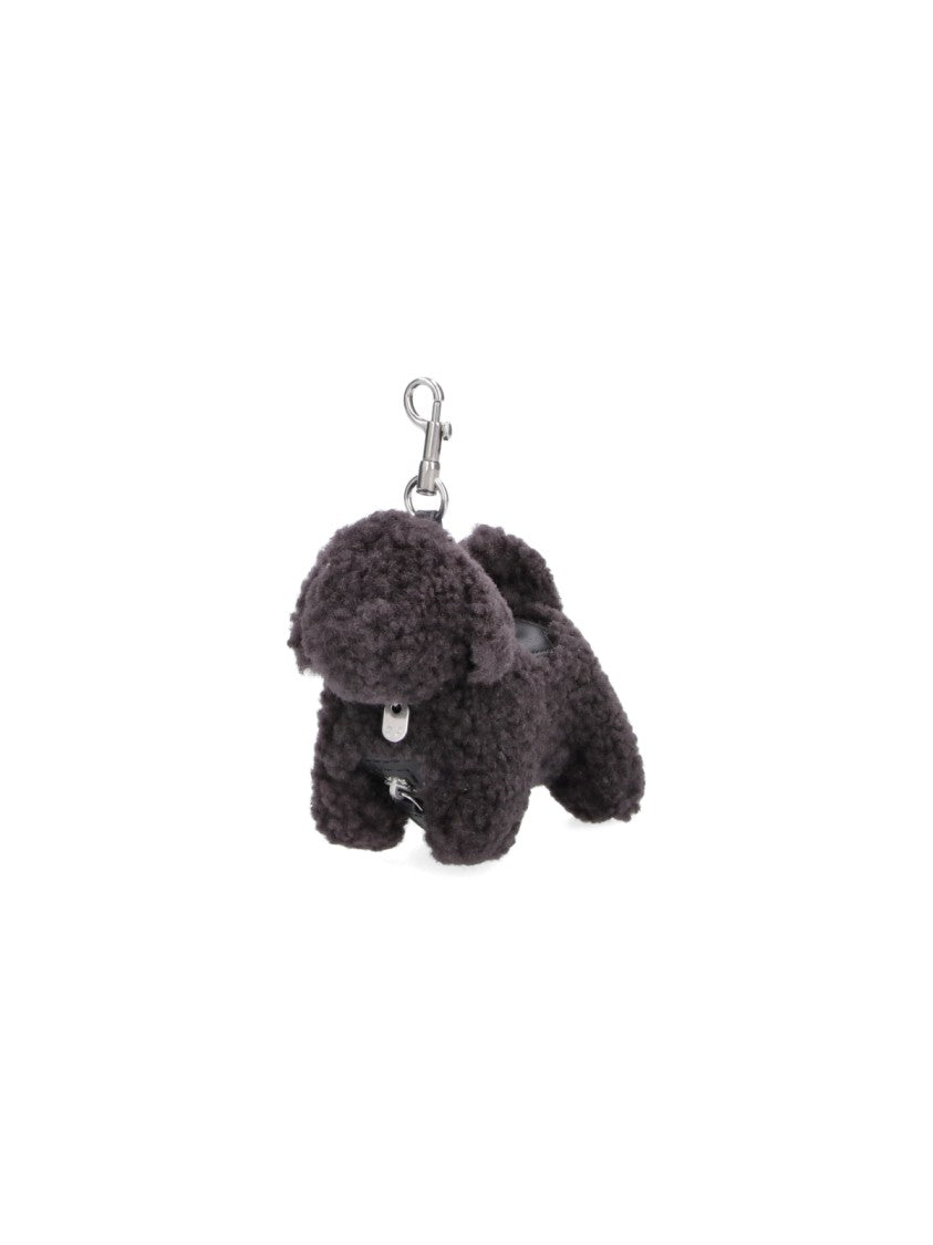 Anya Hindmarch Plush Dog Keychain With Textured Finish