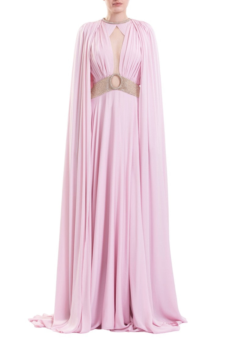 Saiid Kobeisy Crystal Embellished Draped Dress