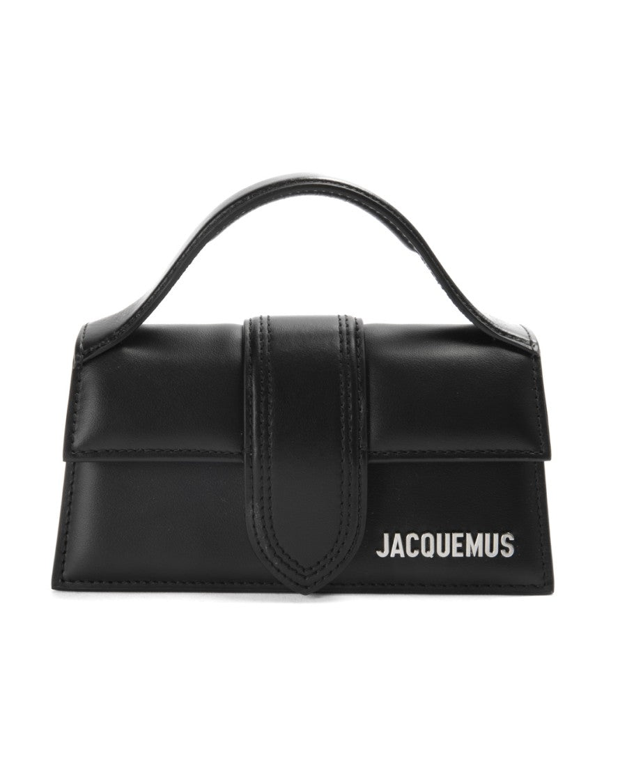 Jacquemus Mini Handbag In Smooth Black Leather With Silver Hardware
