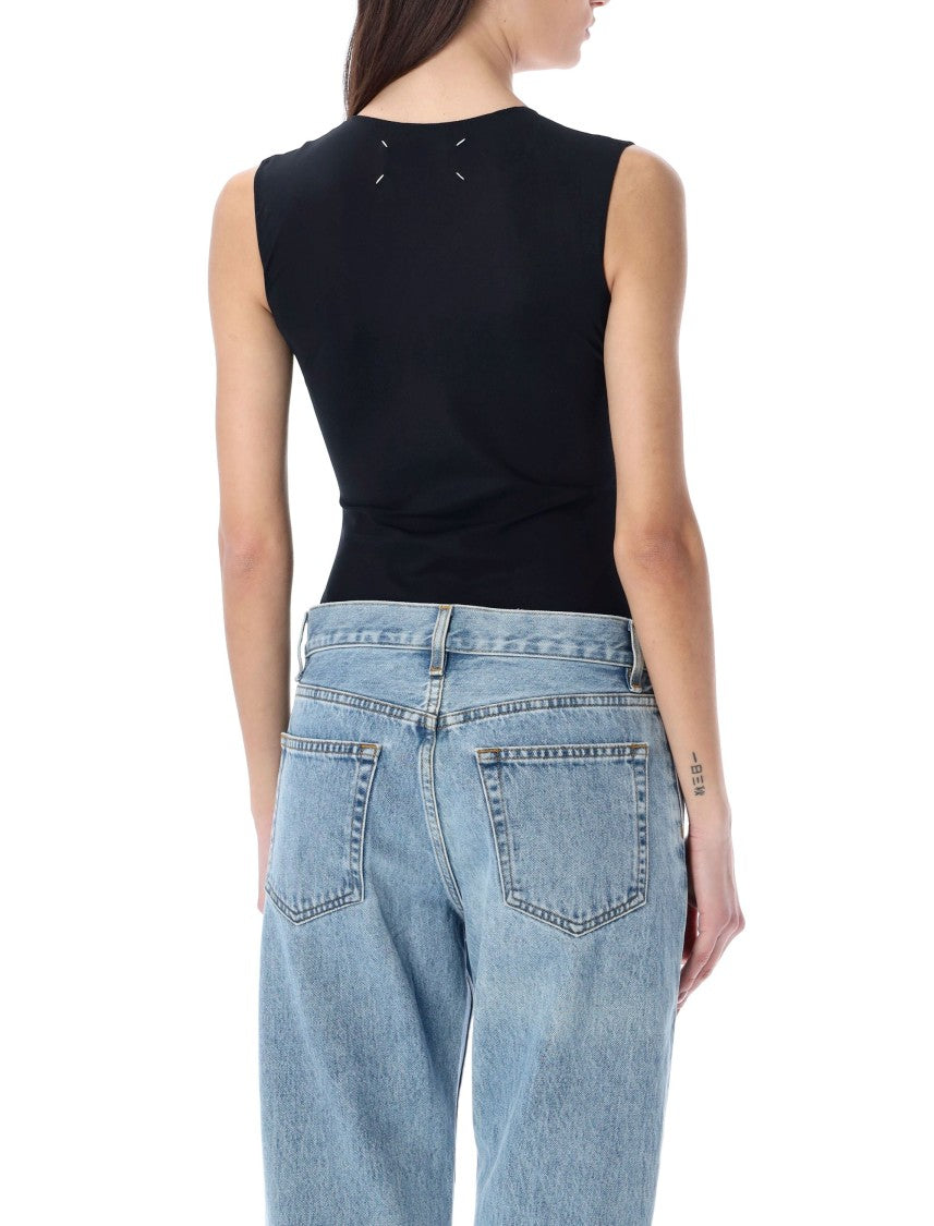 Maison Margiela Viscose Bodysuit With Unique Rear Stitching