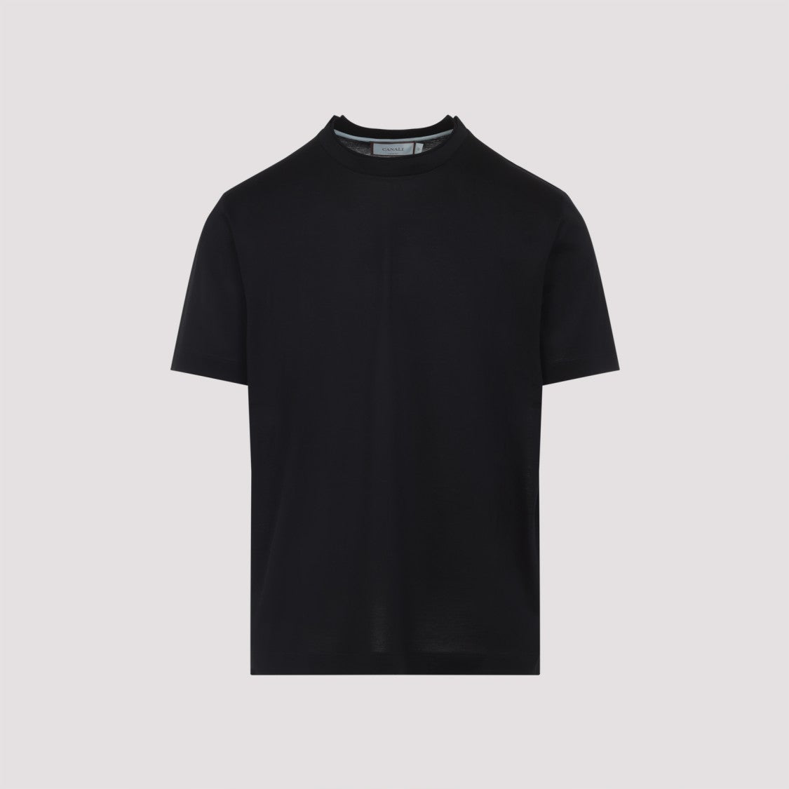 Canali Black Cotton T-Shirt
