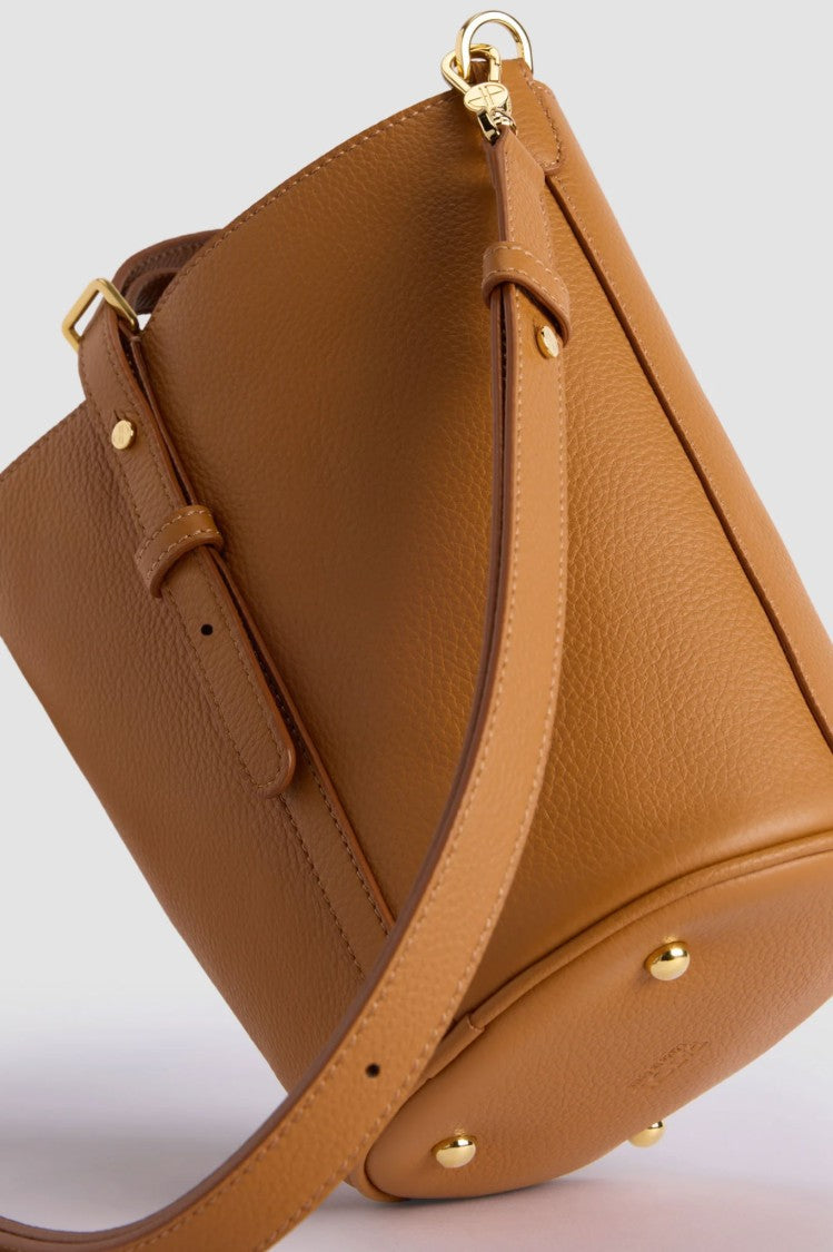 Patou Grained Leather Bucket Handbag