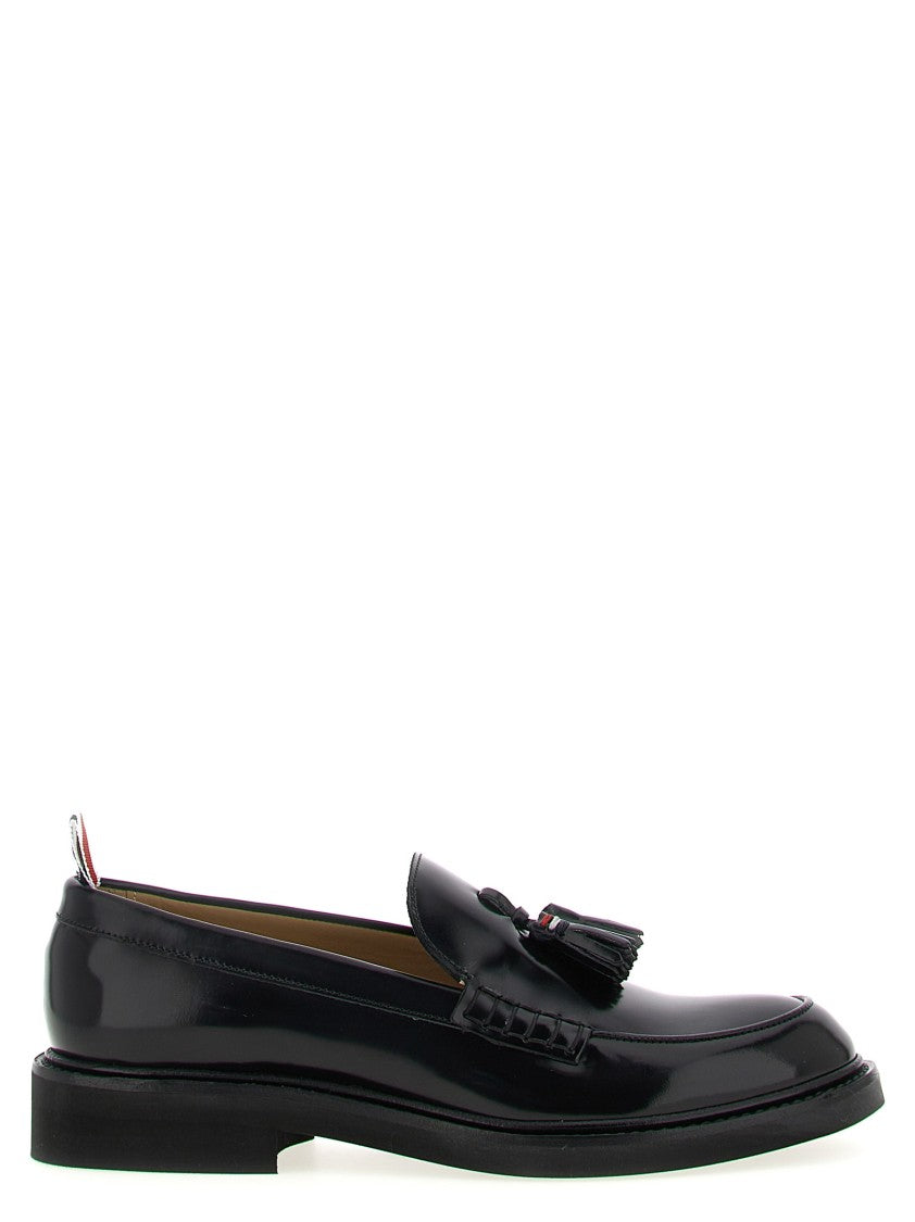 Thom Browne Polished Calf Leather Tassel Loafers With Grosgrain Detail