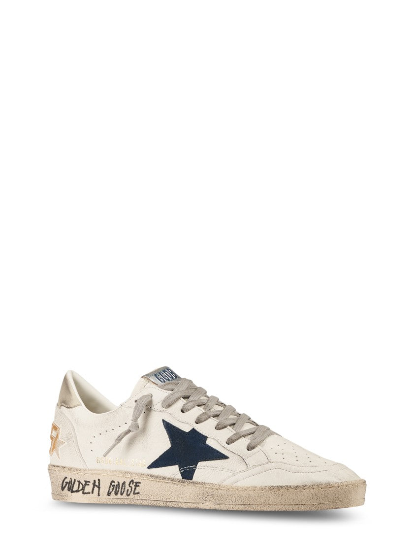 Golden Goose Low-Top Nappa Leather Sneakers With Suede Star And Vintage Sole