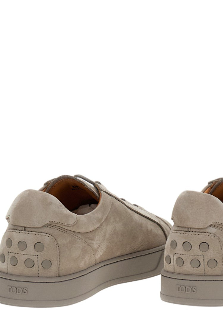 Tod's Beige Nabuk Velvet Calfskin Nubuck Sneakers