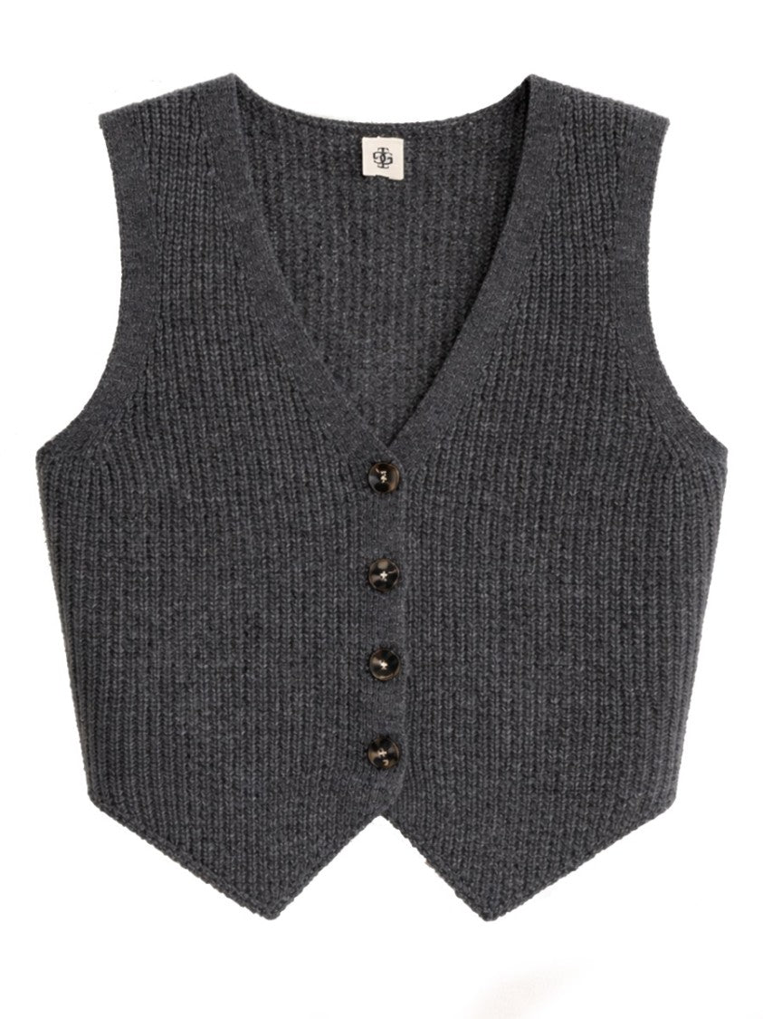 The Garment Como Ribbed Knit Pointed Vest