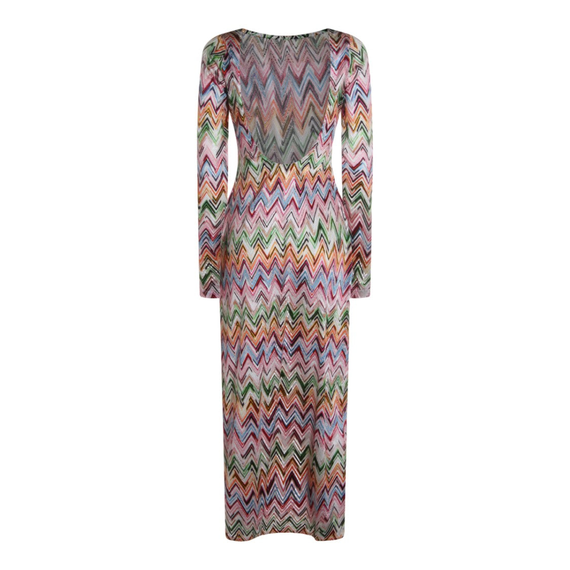 Missoni Red Dress With Multi-Color Zigzag Pattern