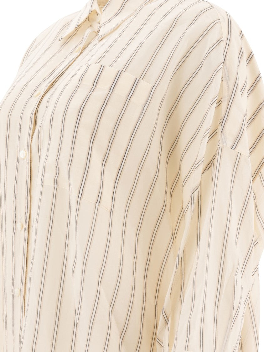 Brunello Cucinelli Beige Cotton-Silk Blend Shirt