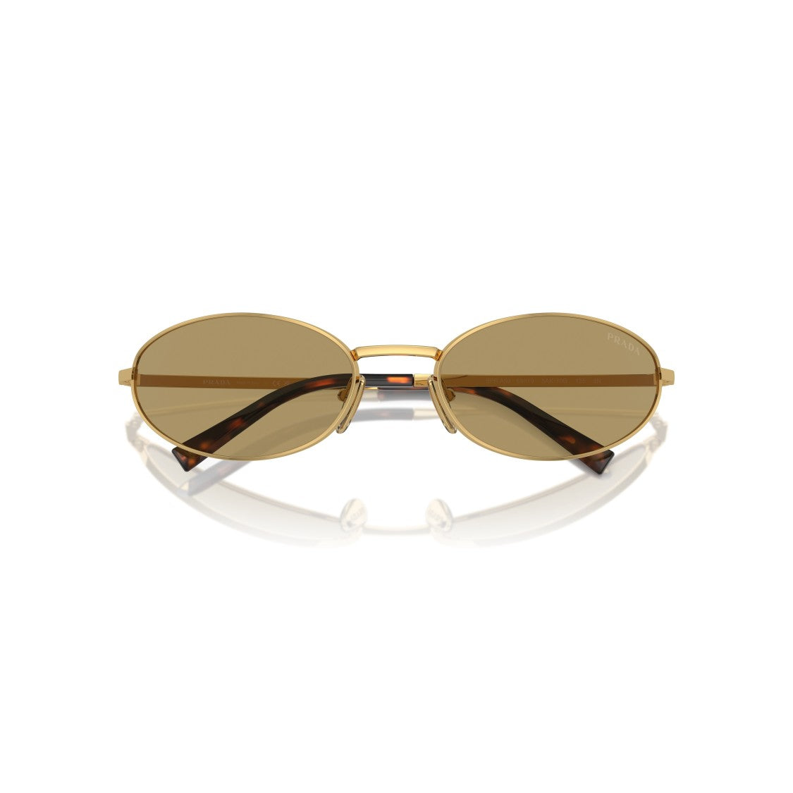 Prada 0Pr A59s Oval Gold-Toned Metal Frame Sunglasses
