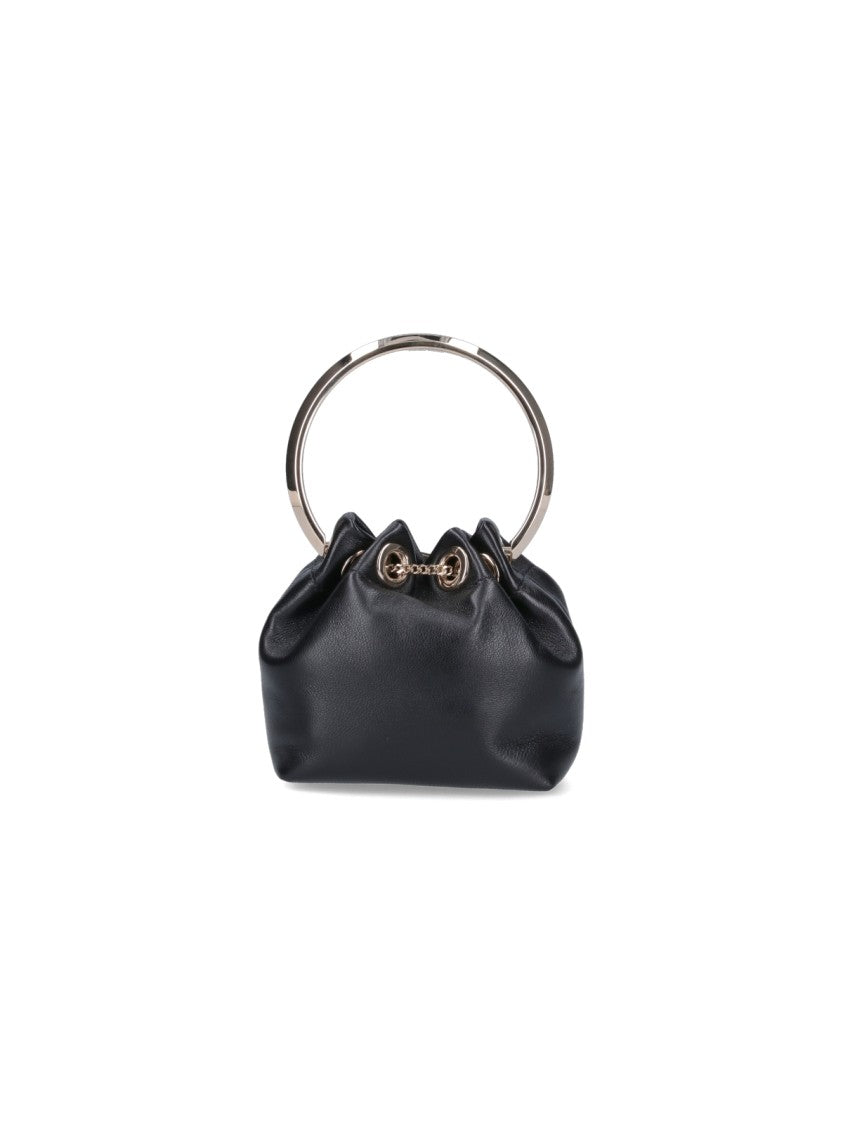 Jimmy Choo Gathered Leather Handbag With Gold-Tone Chain Tassels