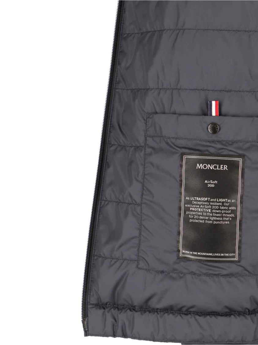 Moncler "Berre" Short Down Jacket Blue
