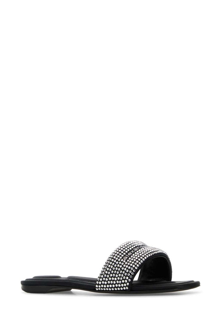 Alexander Wang Black Satin Vy Slippers
