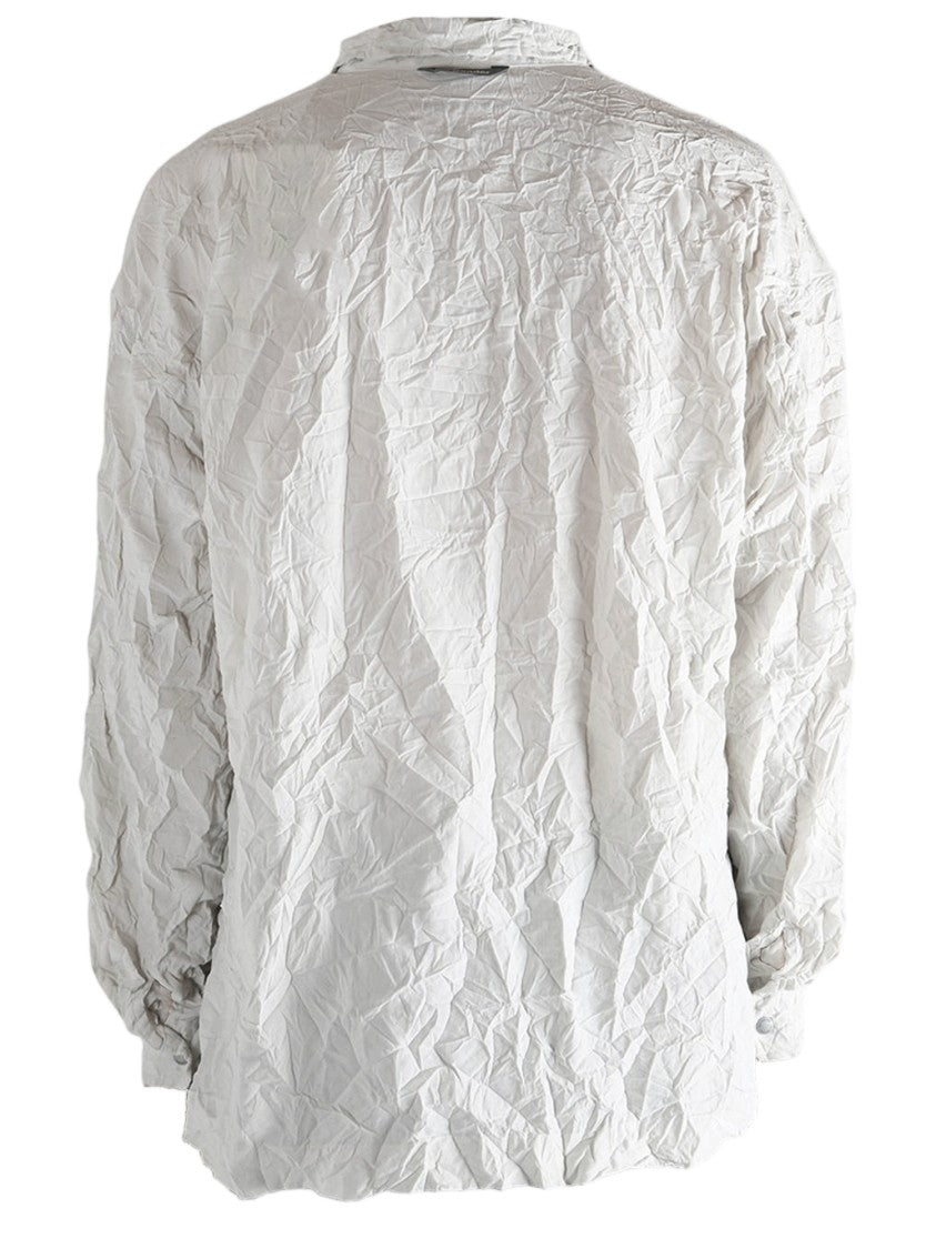 And Wander Nylon Shirt With Ruffled Texture And Classic Collar