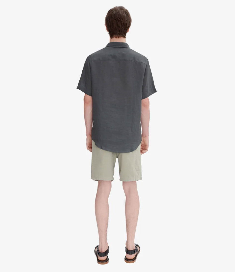 A.P.C. Casual Short-Sleeve Linen Shirt With Classic Collar