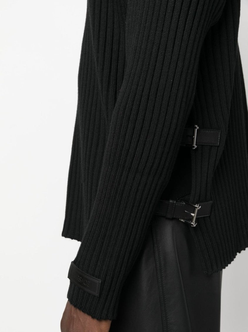 Versace Side-Slit Ribbed Jumper