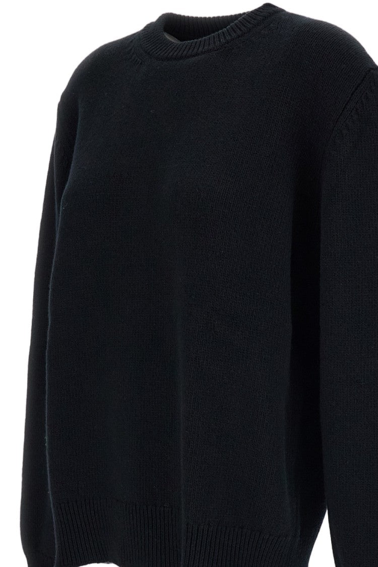 Barrie Black Scottish Flower Jacquard Cashmere Sweater