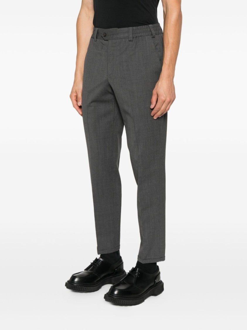 Pt Torino Tailored Grey Trousers With Straight-Leg Design