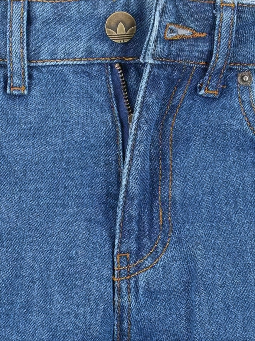 Adidas Blue High-Waisted Wide-Leg Cotton Pants