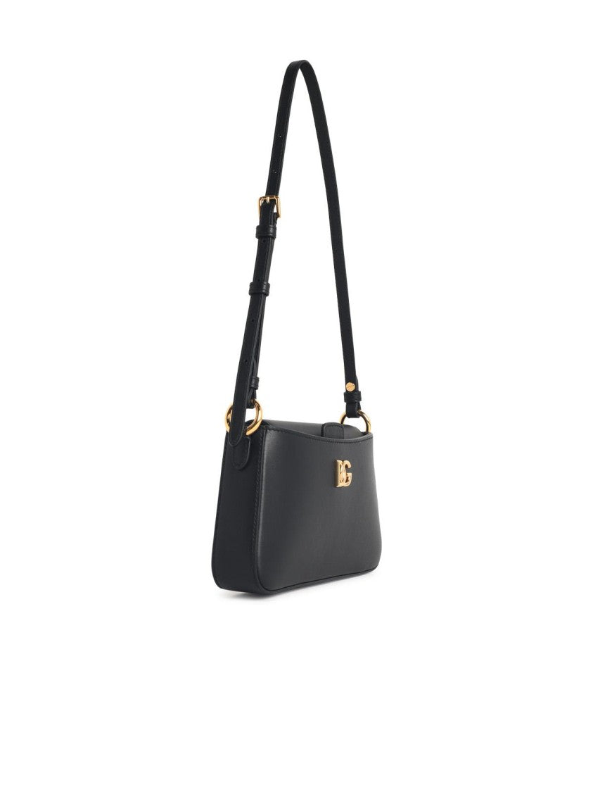 Dolce & Gabbana Black Calf Leather Phone Bag
