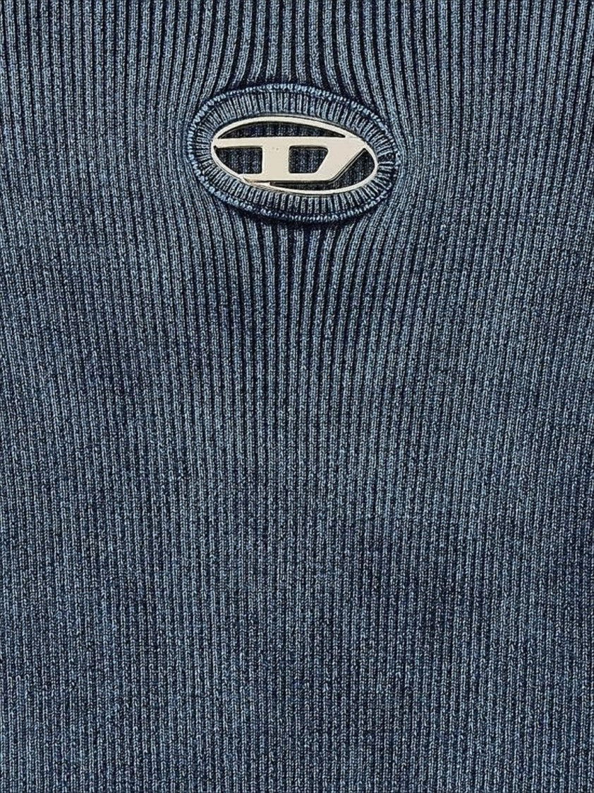 Diesel Ribbed Knit Sweater With Oval Cut-Out Detail