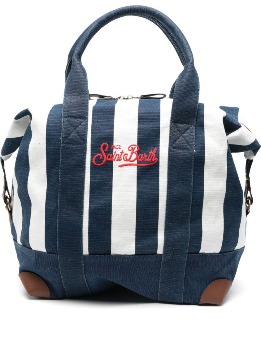 Mc2 Saint Barth Stripe Print Travel Bag With Two-Way Zip Fastening