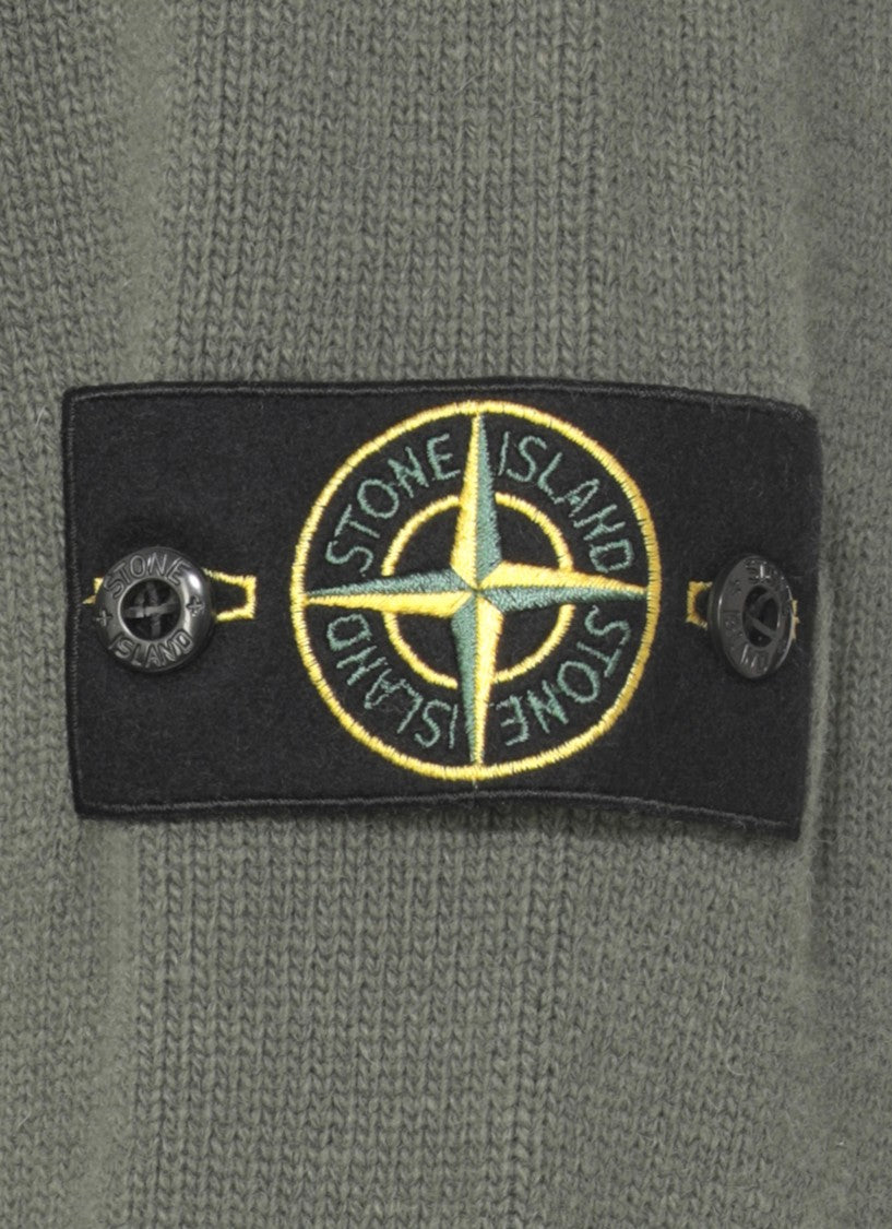 Stone Island Wool Sweater With Iconic Logo Patch