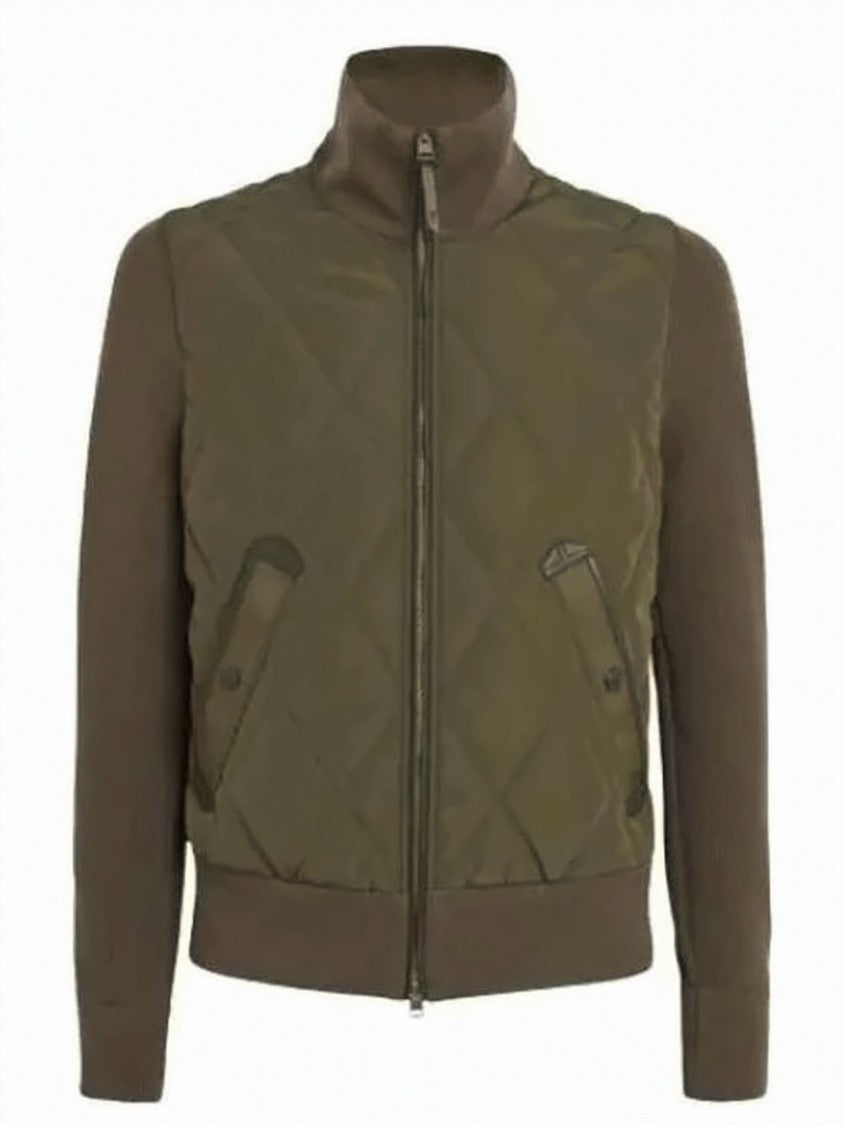 Tom Ford Quilted Front Panel Jacket With Ribbed Details