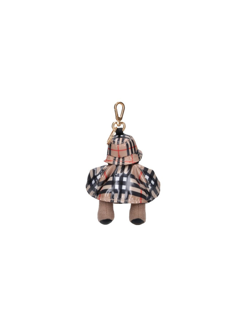 Burberry Checkered Raincoat Teddy Bear Keychain