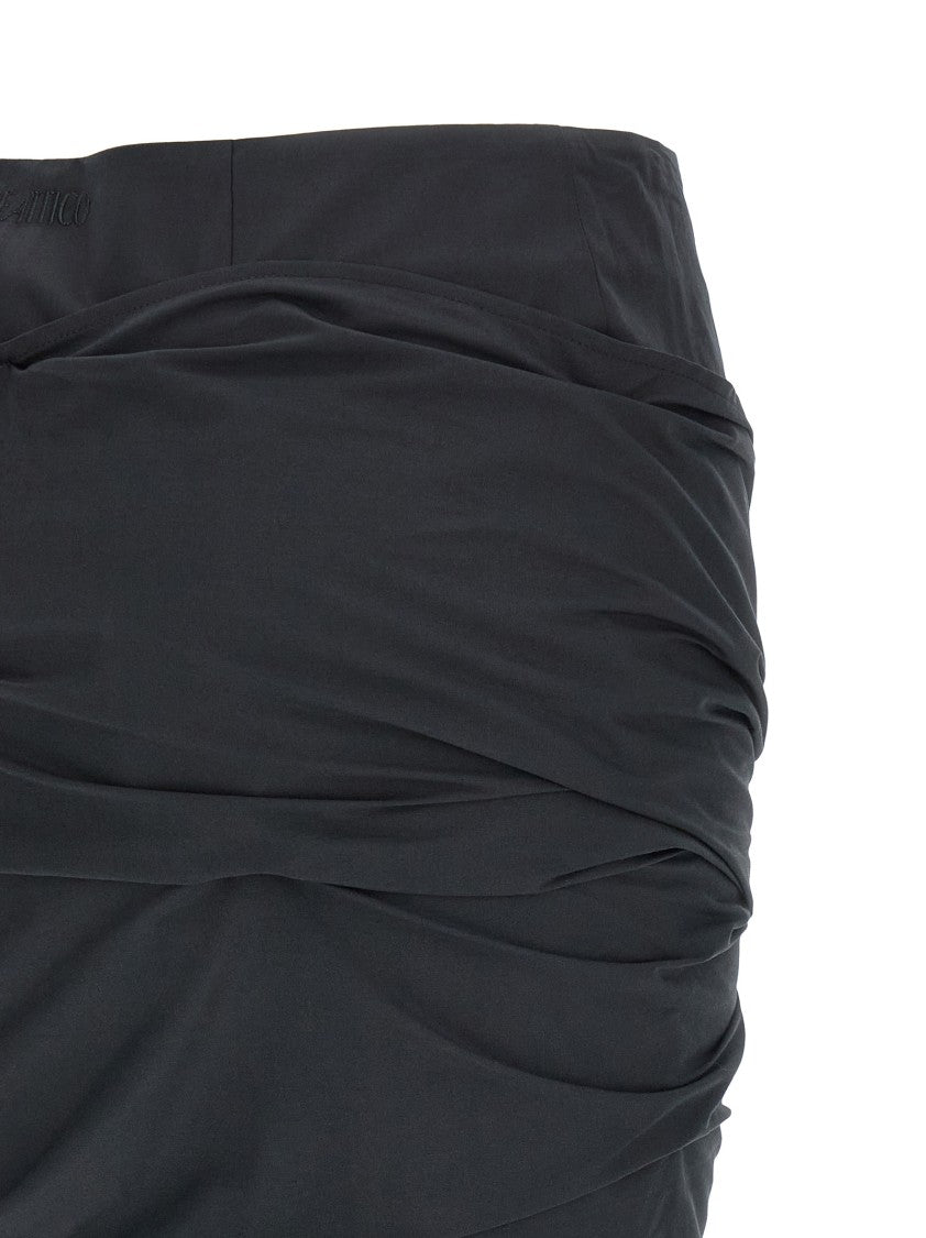 The Attico Cotton Mini Skirt With Curled Sash