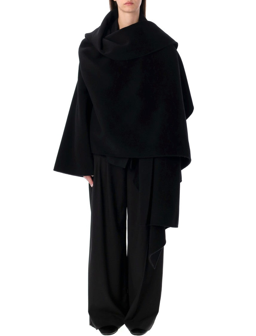 Alberta Ferretti Flowing Open Front Cape With Draped Design