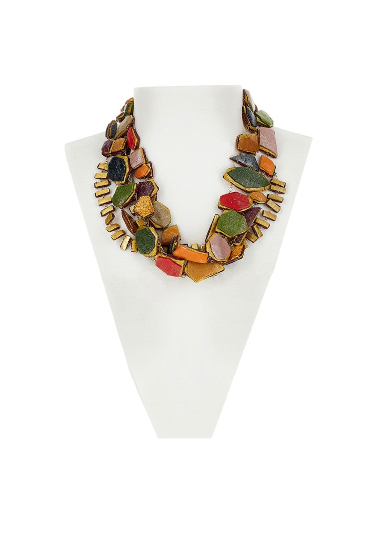 Gfw Handmade Bohemian Necklace With Earthy Tones